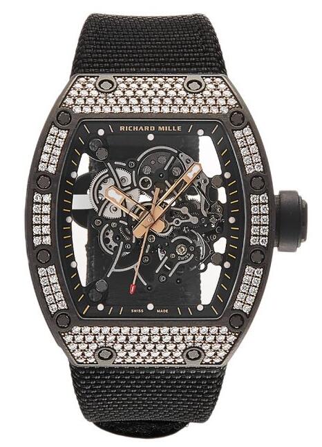 Replica Richard Mille RM 055 Bubba Watson Carbon Rose Gold Diamond Watch
